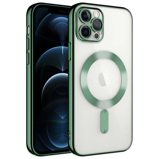 iPhone Uyumlu 12 Pro Max Kılıf Kamera Korumalı M-safe Wireless Şarj Özellikli Tuhatu Magre Kapak