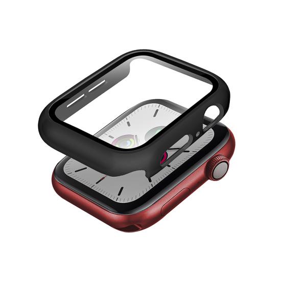 Apple Watch 7 41mm SkinArma Gado Sert Silikon Kasa ve Ekran Koruyucu-Siyah