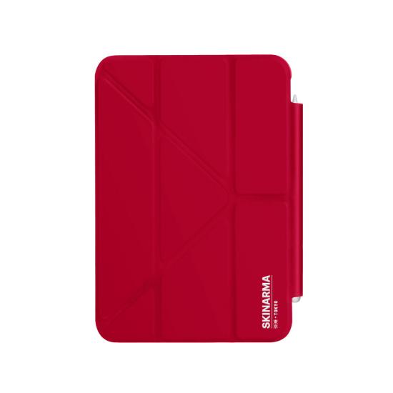 iPad Uyumlu Air 11 2024 Kılıf SkinArma Kalemlikli Arkası Şeffaf Standlı Magnetik Taihi Sora Kılıf-Kırmızı