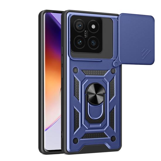 Xiaomi Uyumlu 14T Pro Kılıf Magnetik Standlı Kamera Korumalı Tuhatu Sürgülü Tank Kapak
