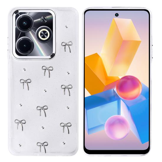 İnfinix Hot 40i Kılıf Airbag Tasarımlı Simli Şeffaf Tuhatu Kutup Kapak
