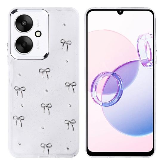 Xiaomi Uyumlu Redmi 13C Kılıf Airbag Tasarımlı Simli Şeffaf Tuhatu Kutup Kapak