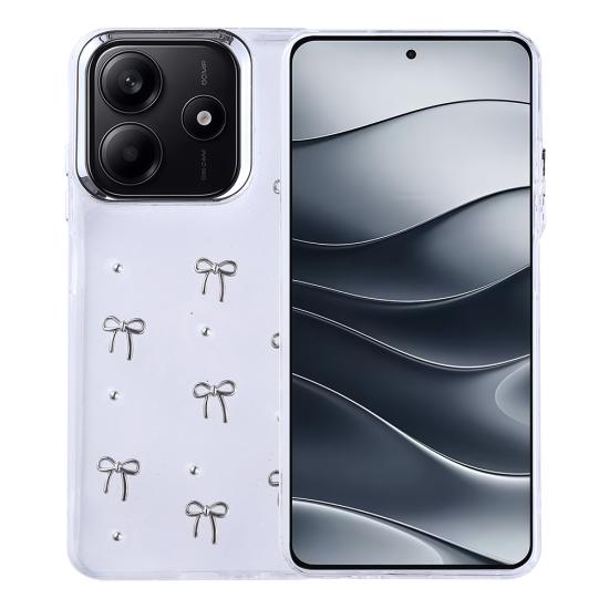 Xiaomi Uyumlu Redmi Note 14 4G Kılıf Airbag Tasarımlı Simli Şeffaf Tuhatu Kutup Kapak