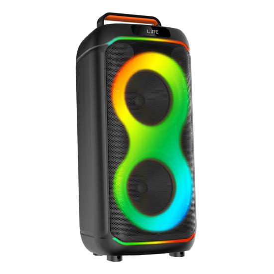 Tuhatu GD-2823 Dijital LED Göstergeli FM Radyolu Mikrofonlu RGB TWS Çift 8 inç Stereo Bass Kablosuz Karaoke Hoparlör