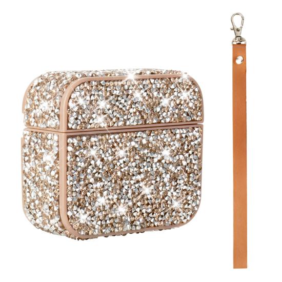 Airpods Uyumlu 3. Nesil Tuhatu Airbag 45 Bilek Askı Aparatlı Simli Şeffaf Kılıf